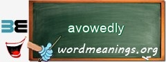 WordMeaning blackboard for avowedly